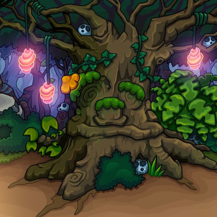 frog paradise tree in the forest room